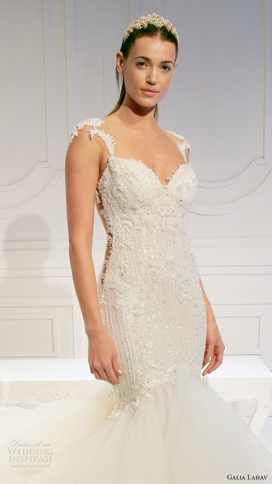 galia lahav spring 2017 bridal embroidered strap sweetheart neckline heavily embellished bodice beautiful mermaid wedding dress low open back long regal train (012) zv galia lahav spring 2017 bridal embroidered strap sweetheart neckline heavily embellished bodice beautiful mermaid wedding dress low open back long regal train (012) zv