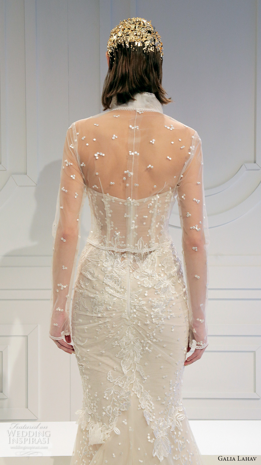 galia lahav spring 2017 bridal iillusion long sleeves illusion high neck collar jacket sweetheart neckline fully embellished fit to flare wedding dress chapel train (006) zbv galia lahav spring 2017 bridal iillusion long sleeves illusion high neck collar jacket sweetheart neckline fully embellished fit to flare wedding dress chapel train (006) zbv