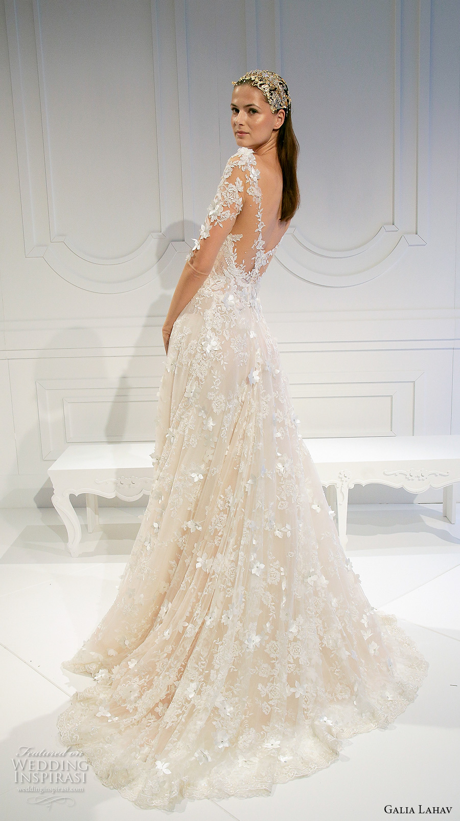 galia lahav spring 2017 bridal illusion long sleeves deep plunging v neck fully embellished beautiful princess a line wedding dress low back cathedral train (001) sv galia lahav spring 2017 bridal illusion long sleeves deep plunging v neck fully embellished beautiful princess a line wedding dress low back cathedral train (001) sv