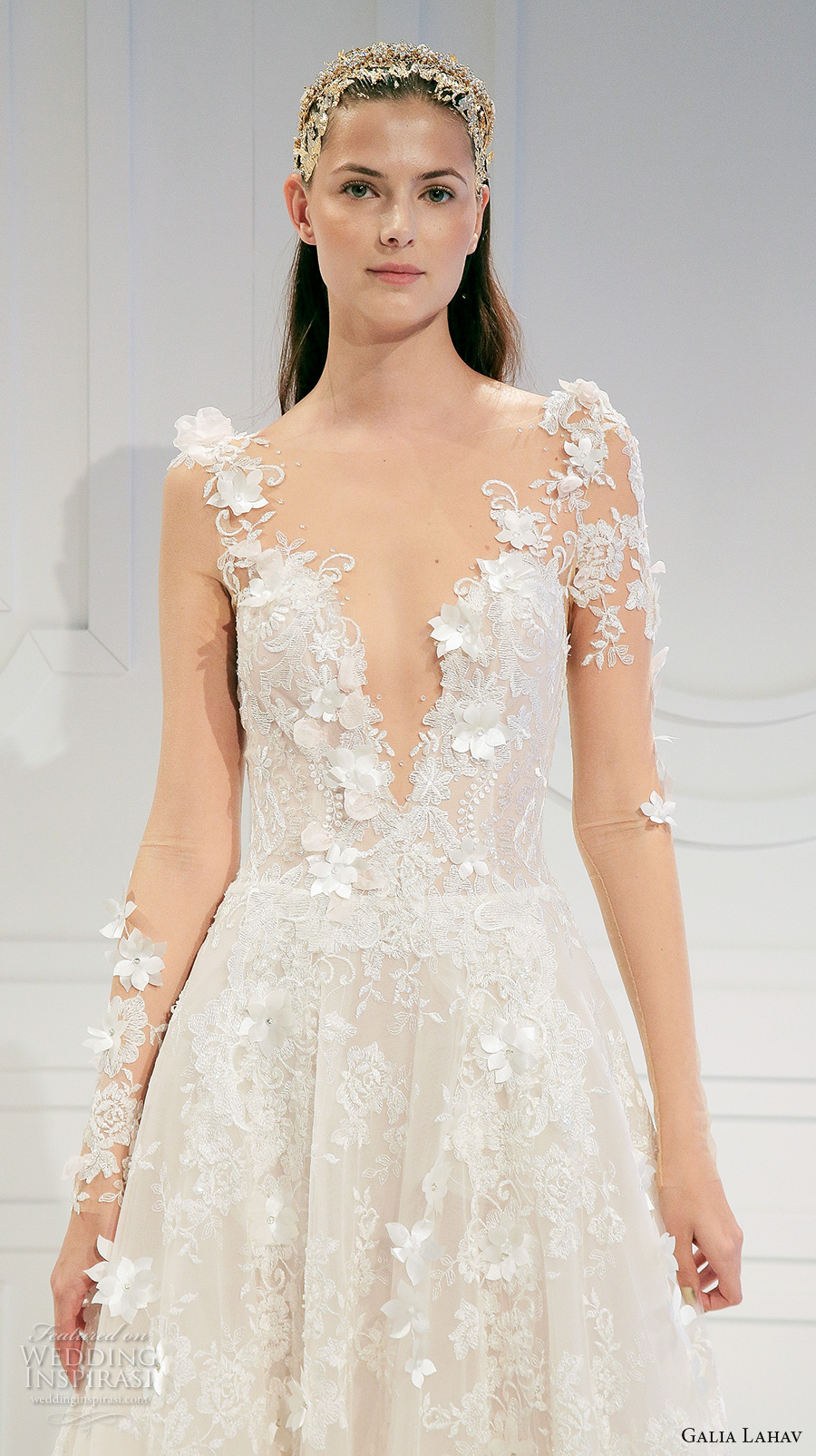 galia lahav spring 2017 bridal illusion long sleeves deep plunging v neck fully embellished beautiful princess a line wedding dress low back cathedral train (001) zv galia lahav spring 2017 bridal illusion long sleeves deep plunging v neck fully embellished beautiful princess a line wedding dress low back cathedral train (001) zv