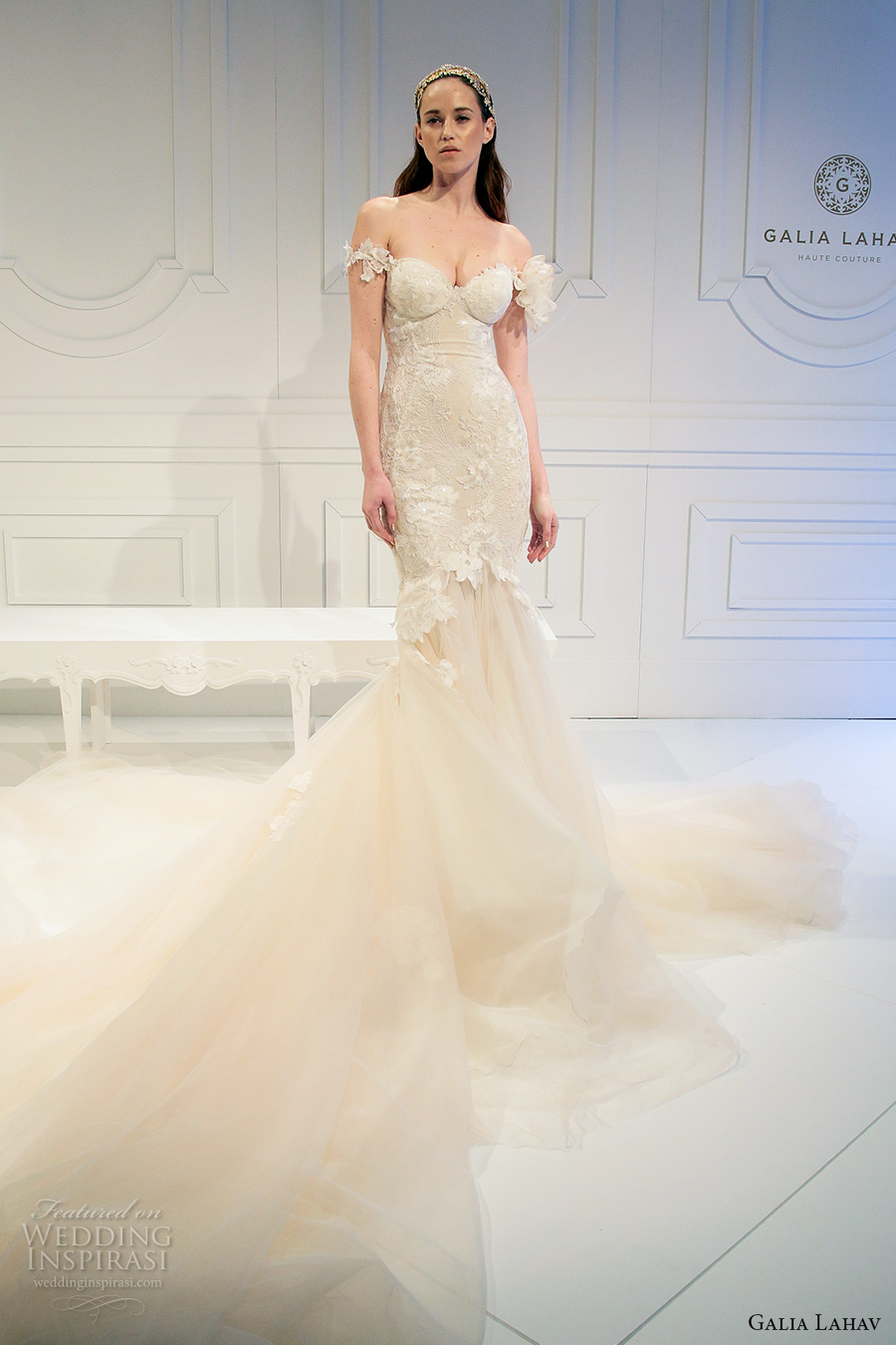 galia lahav spring 2017 bridal off the shoulder sweetheart neckline bustier embellished lace bodice mermaid wedding dress long monarch train (010) mv galia lahav spring 2017 bridal off the shoulder sweetheart neckline bustier embellished lace bodice mermaid wedding dress long monarch train (010) mv