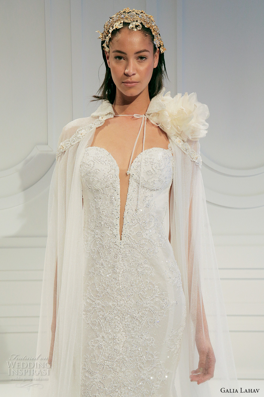 galia lahav spring 2017 bridal strapless deep plunging sweetheart neckline gorgeous sheath wedding dress low back chapel train with cape (007) zv galia lahav spring 2017 bridal strapless deep plunging sweetheart neckline gorgeous sheath wedding dress low back chapel train with cape (007) zv