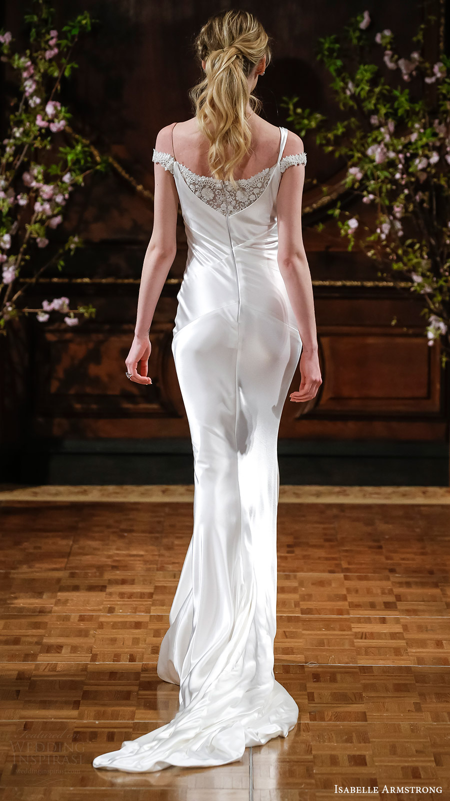 isabelle armstrong bridal spring 2017 asymmetric shoulder cowl neck sheath wedding dress (ricki) bv train elegant