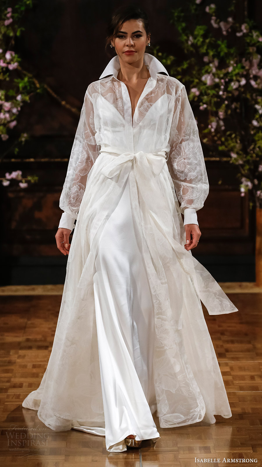 isabelle armstrong bridal spring 2017 sleeveless spaghetti straps vneck aline wedding dress (drew) mv over shirt collar