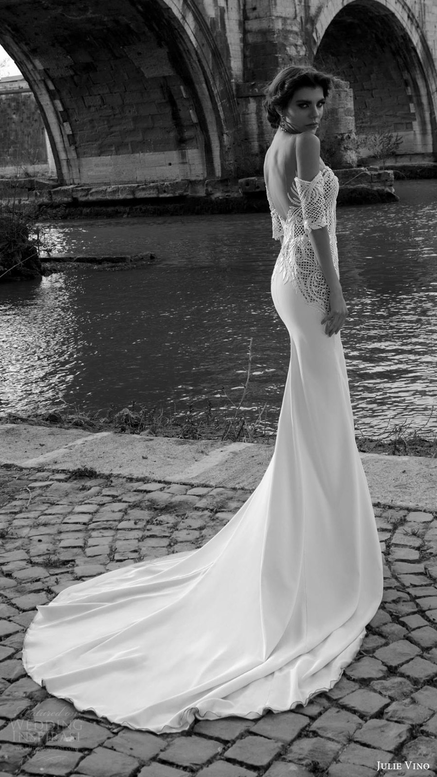 julie vino bridal spring 2017 half sleeves off shoulder sweetheart trumpet (cassia) sv low back train