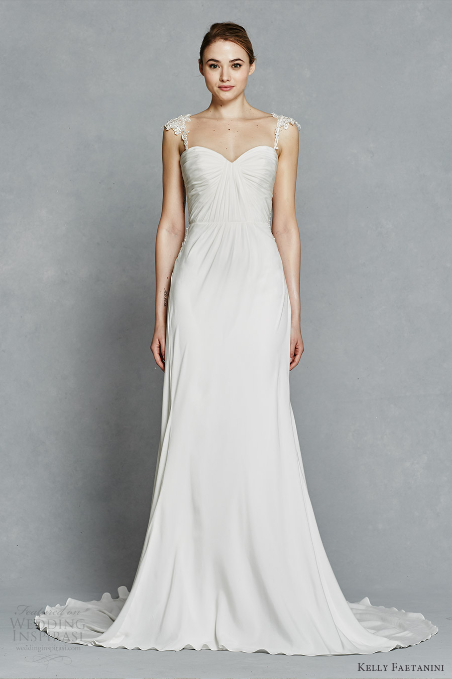 kelly faetanini bridal spring 2017 detachable cap sleeves sweetheart sheath wedding dress (juliette) mv kelly faetanini bridal spring 2017 detachable cap sleeves sweetheart sheath wedding dress (juliette) mv