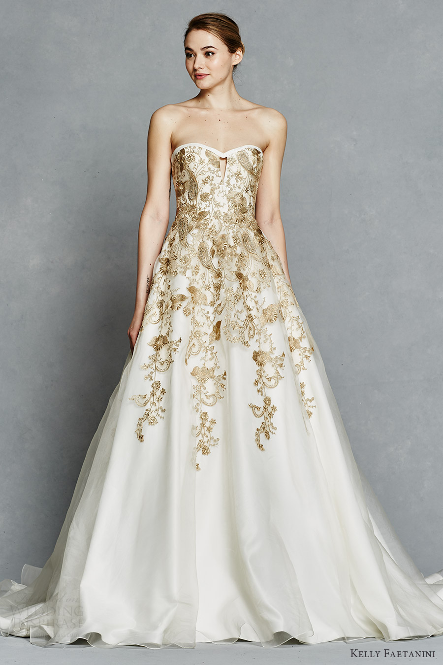 kelly faetanini bridal spring 2017 strapless sweetheart ball gown wedding dress (leona) mv gold color embroidery pockets kelly faetanini bridal spring 2017 strapless sweetheart ball gown wedding dress (leona) mv gold color embroidery pockets