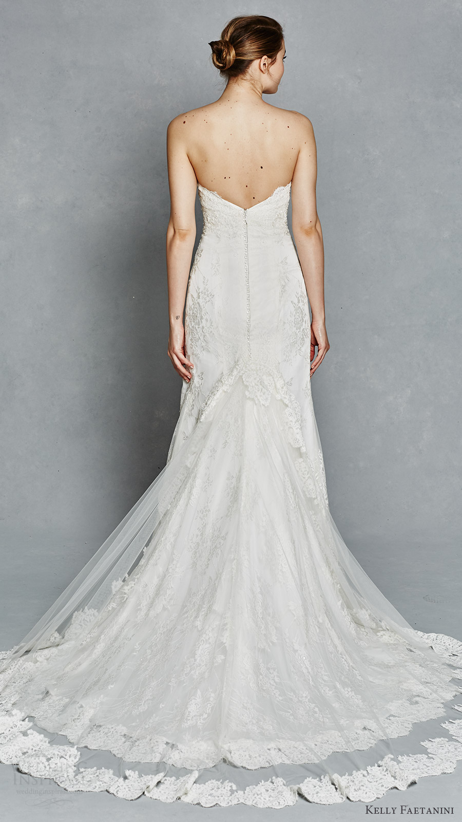 kelly faetanini bridal spring 2017 strapless sweetheart chantilly lace fit flare wedding dress (hazel) bv sheer overskirt train kelly faetanini bridal spring 2017 strapless sweetheart chantilly lace fit flare wedding dress (hazel) bv sheer overskirt train