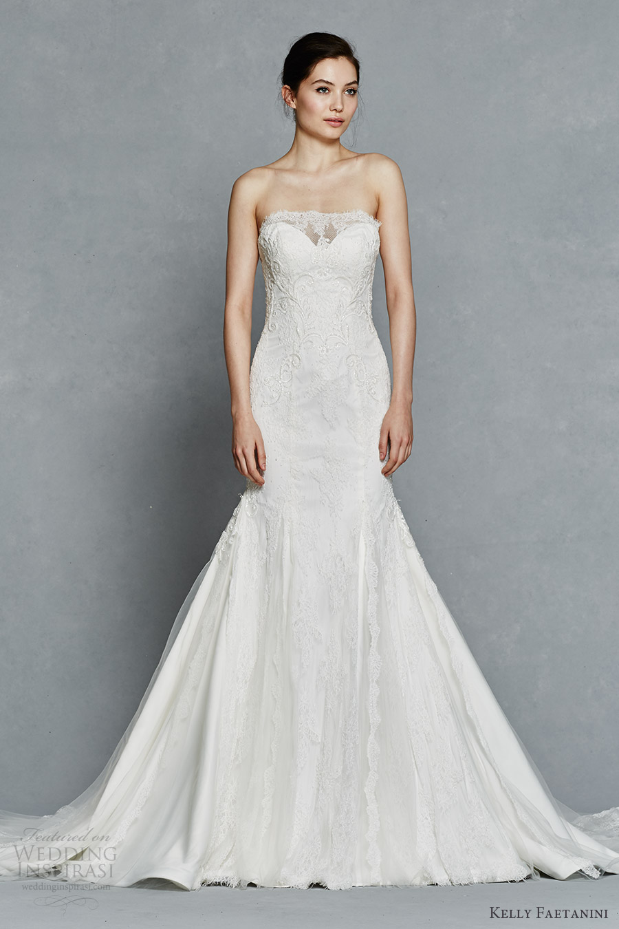 kelly faetanini bridal spring 2017 strapless sweetheart illusion lace fit flare wedding dress (lavinia) mv