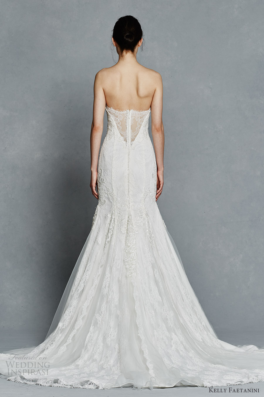 kelly faetanini bridal spring 2017 strapless sweetheart illusion lace fit flare wedding dress (lavinia) zv
