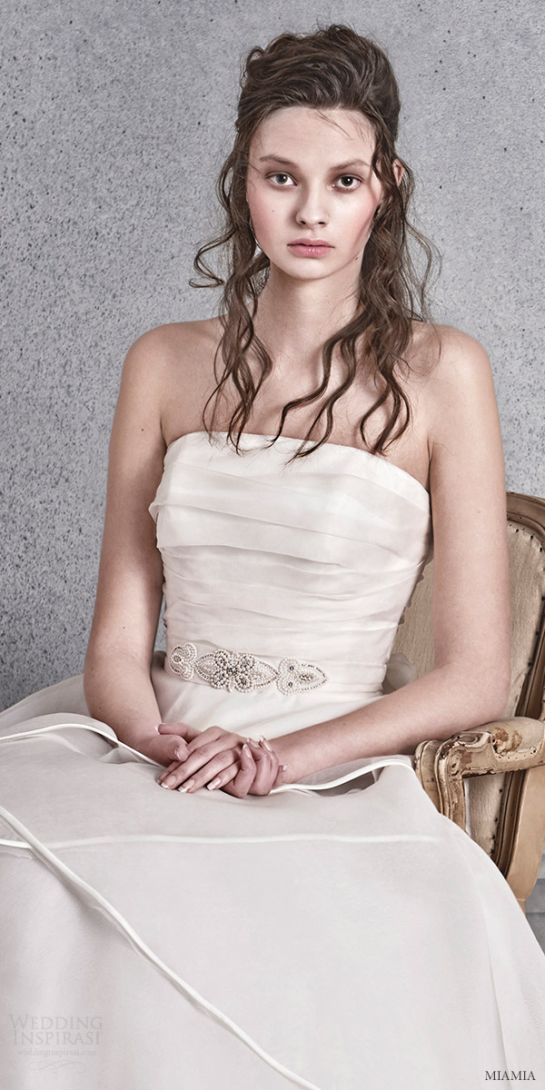 miamia bridal 2016 strapless straight across aline wedding dress (sirocco) zv