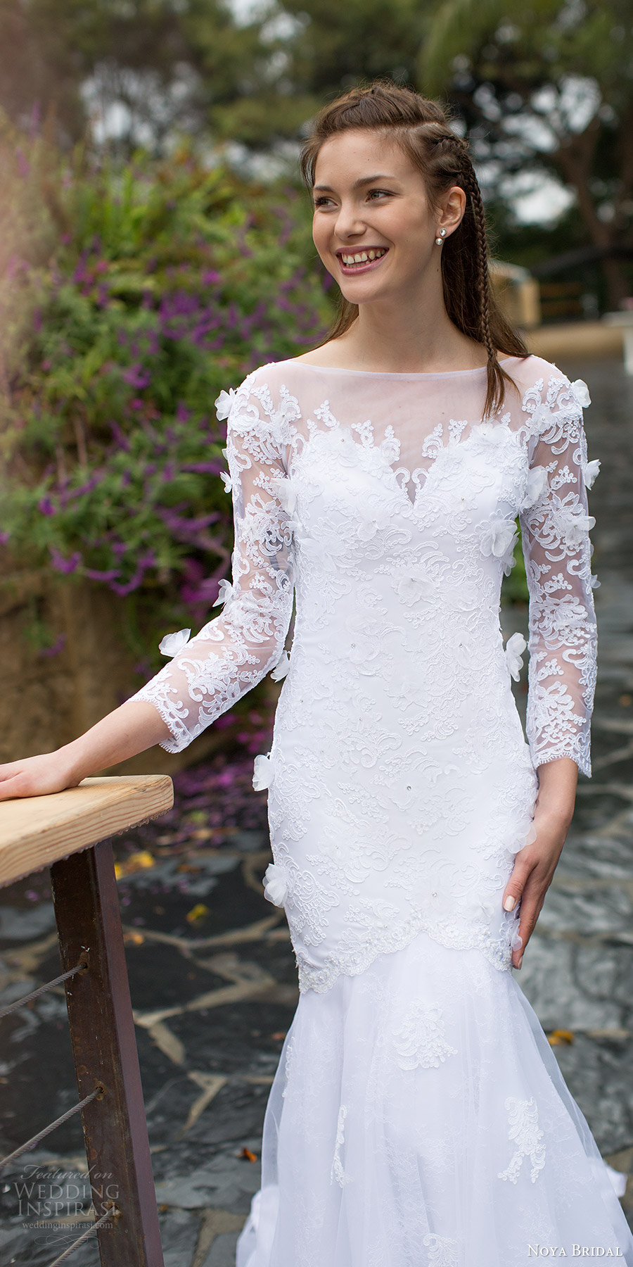 noya bridal 2016 long sleeves sweethart illusion bateau neck fit flare wedding dress (1204) zv elegant romantic noya bridal 2016 long sleeves sweethart illusion bateau neck fit flare wedding dress (1204) zv elegant romantic