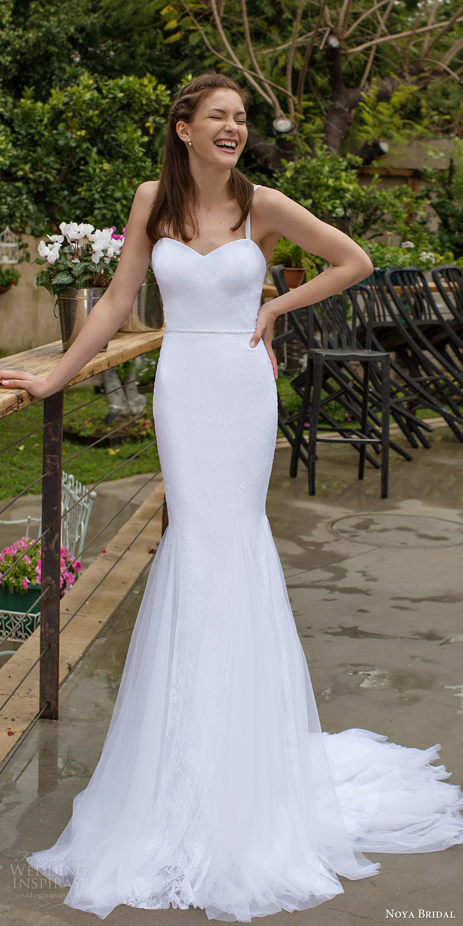 noya bridal 2016 sleeveless strap sweetheart mermaid trumpet wedding dress (1206) mv train noya bridal 2016 sleeveless strap sweetheart mermaid trumpet wedding dress (1206) mv train