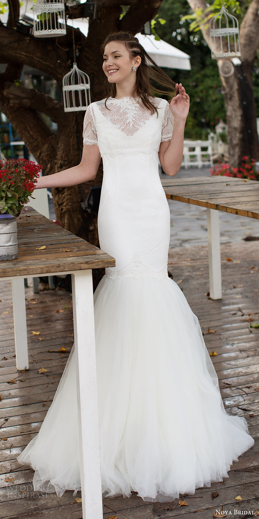 noya bridal 2016 sleeveless v neck illusion jewel lace mermaid fit flare wedding dress (1211) mv romantic shortsleeve top noya bridal 2016 sleeveless v neck illusion jewel lace mermaid fit flare wedding dress (1211) mv romantic shortsleeve top