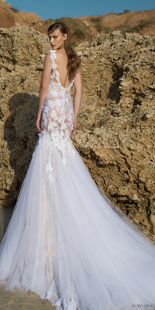 nurit hen 2016 cap sleeves sweetheart illusion jewel neck fit flare wedding dress (sw26) bv elegant train