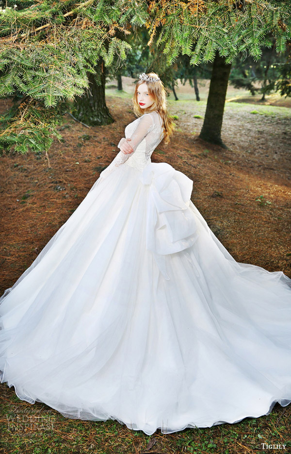 tiglily bridal 2016 long sleeves ball gown wedding dress (fiona) mv romantic elegant train