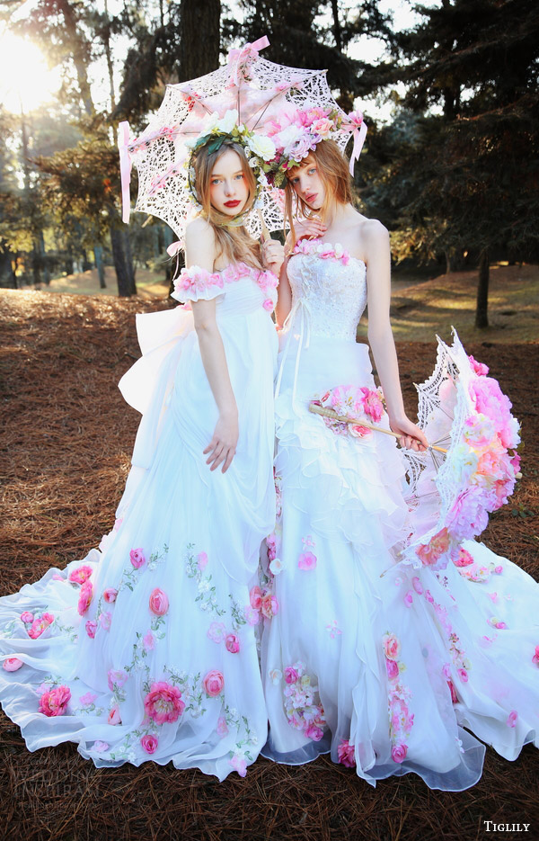 tiglily bridal 2016 off shoulder wedding dresses pink flowers heidi and michael tiglily bridal 2016 off shoulder wedding dresses pink flowers heidi and michael