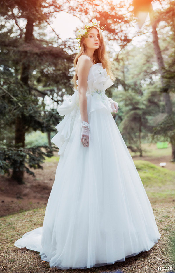 tiglily bridal 2016 strapless crumbcatcher ball gown wedding dress (dora) mv romantic princess