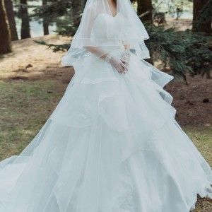 tiglily bridal 2016 strapless sweeetheart ball gown wedding dress (rebecca) mv tiered skirt