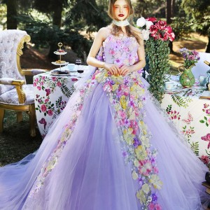 tiglily bridal 2016 strapless sweetheart ball gown wedding dress (viola) mv purple lavender color romantic