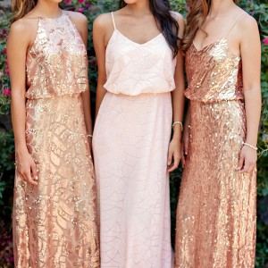 vow to be chic 2016 metallics rose gold blush off white bridesmaids dresses for rent