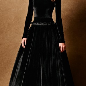 caroline hayden bridal 2017 long sleeves high neck ball gown wedding dress (ch007 black) mv