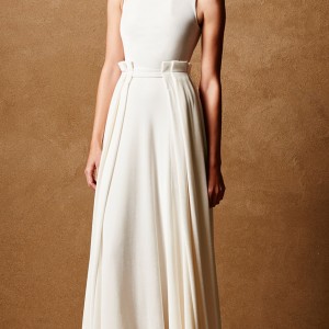 caroline hayden bridal 2017 sleeveless turtleneck wedding dress (ch025) mv detachable overskirt train