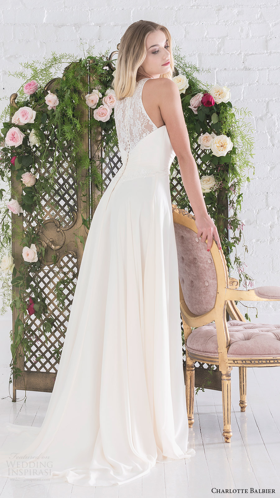 charlotte balbier bridal 2017 sleeveless sweetheart illusion halter aline wedding dress (aphrodite) bv sheer back train