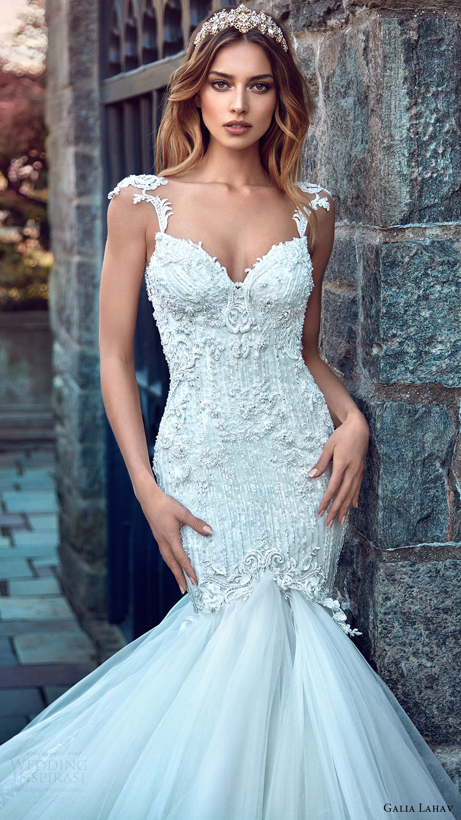 galia lahav bridal spring 2017 cap sleeves sweetheart mermaid wedding dress (ms elle) mv