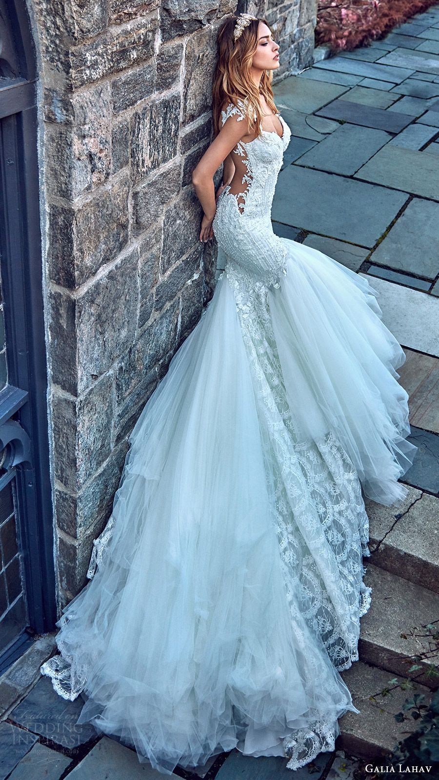 galia lahav bridal spring 2017 cap sleeves sweetheart mermaid wedding dress (ms elle) sv train