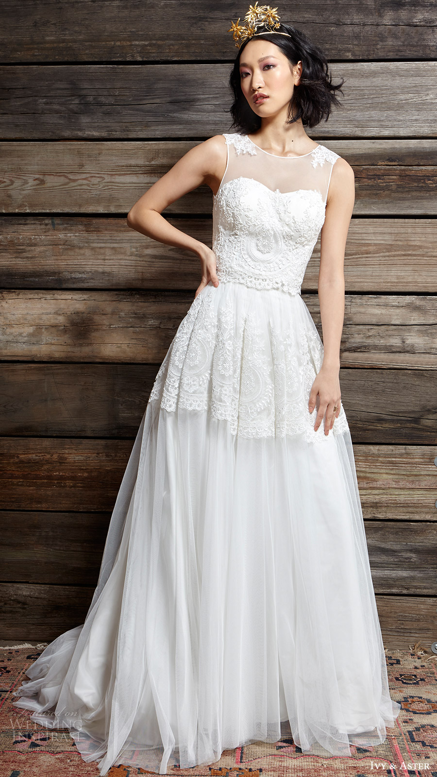 ivy aster bridal spring 2017 two piece wedding dress leighton sleeveless top lillian skirt