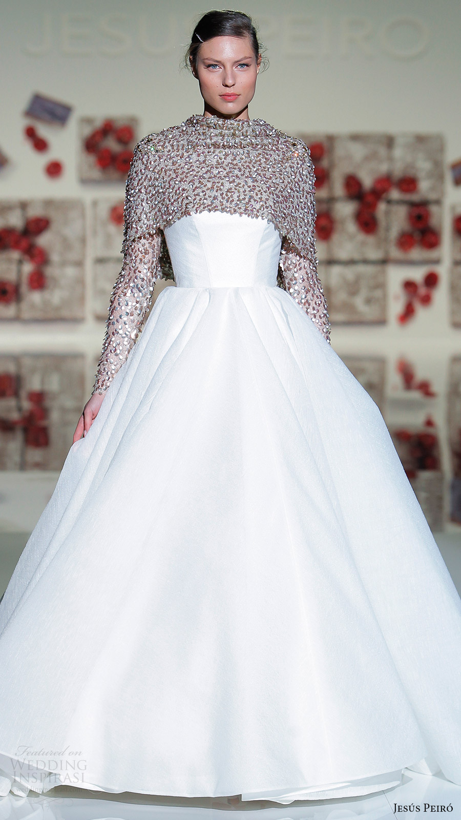 jesus peiro bridal 2017 ball gown wedding dress (30) mv long sleeve wrap jesus peiro bridal 2017 ball gown wedding dress (30) mv long sleeve wrap
