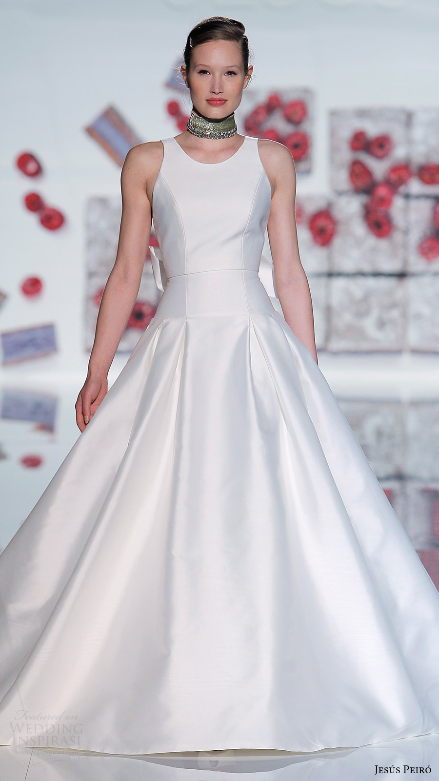 jesus peiro bridal 2017 sleeveless straps jewel neck aline wedding dress (19) mv jesus peiro bridal 2017 sleeveless straps jewel neck aline wedding dress (19) mv