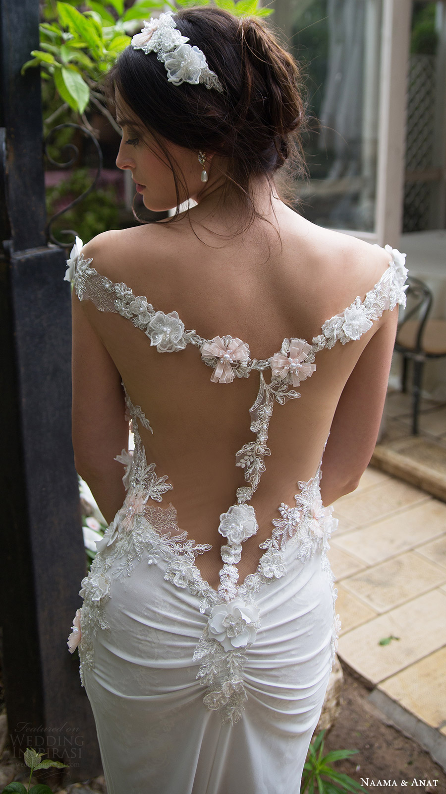 naama anat bridal 2017 off shoulder split sweetheart column wedding dress (romance) zbv illusion back