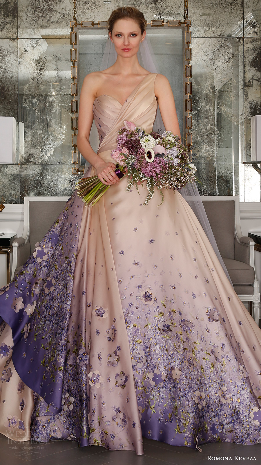 Buy Light Mauve Sequins Embroidered Net Indowestern Gown Online | Samyakk