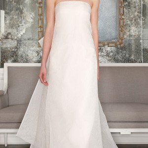 romona keveza bridal spring 2017 strapless straightacross tent wedding dress (rk7401) mv detachable obi train