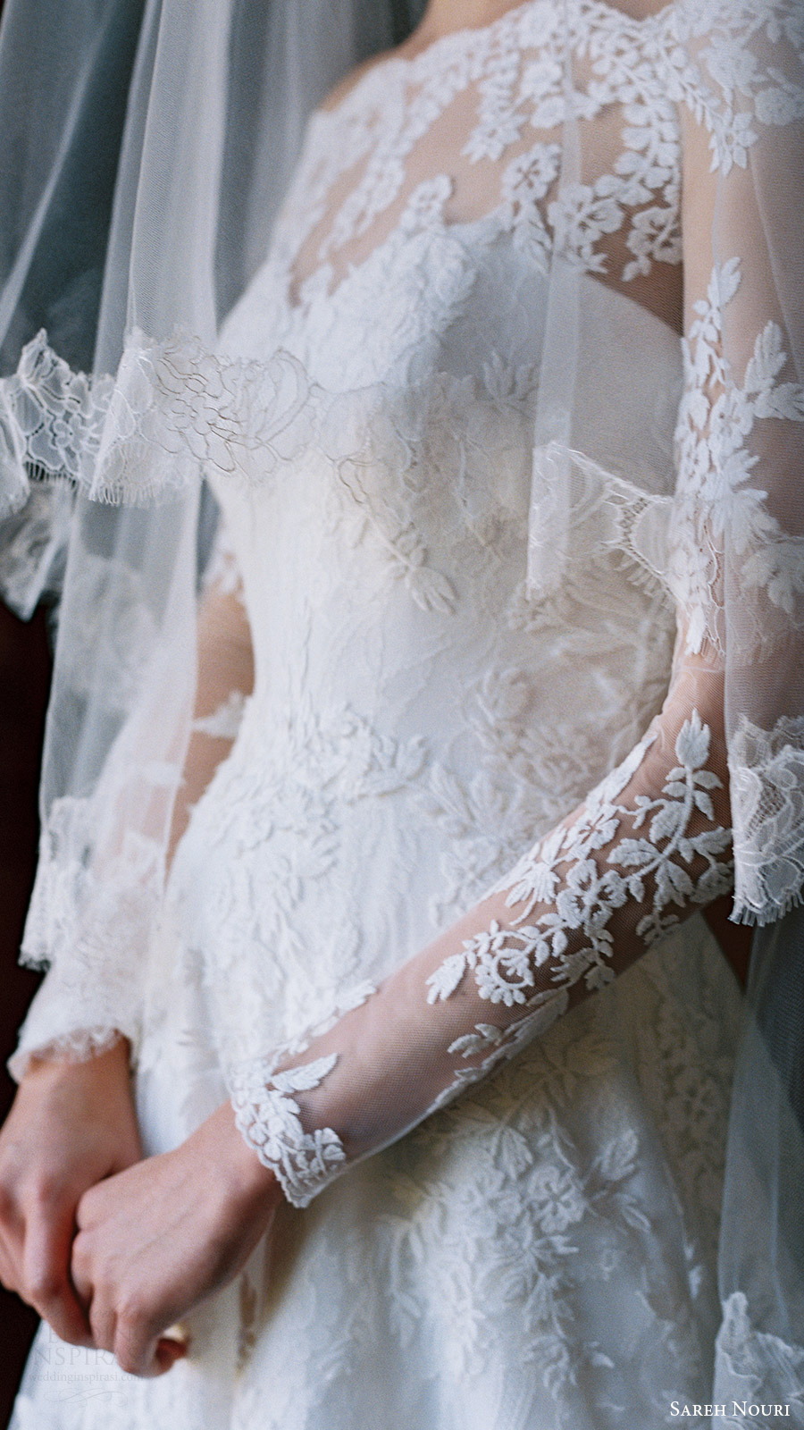 sareh nouri bridal spring 2017 illusion off shoulder long sleeves aline wedding dress (lily of the valley) zfv sleeve veil sareh nouri bridal spring 2017 illusion off shoulder long sleeves aline wedding dress (lily of the valley) zfv sleeve veil