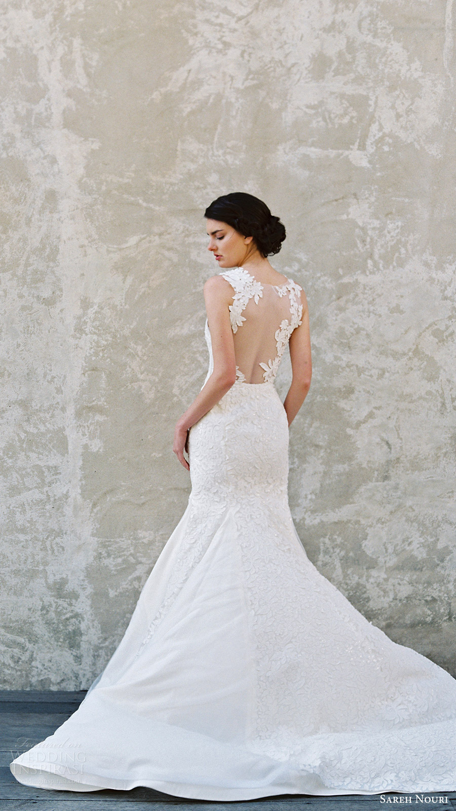 sareh nouri bridal spring 2017 sleeveless sweetheart illusion jewel mermaid wedding dress (magnolia) bv illusion back train sareh nouri bridal spring 2017 sleeveless sweetheart illusion jewel mermaid wedding dress (magnolia) bv illusion back train