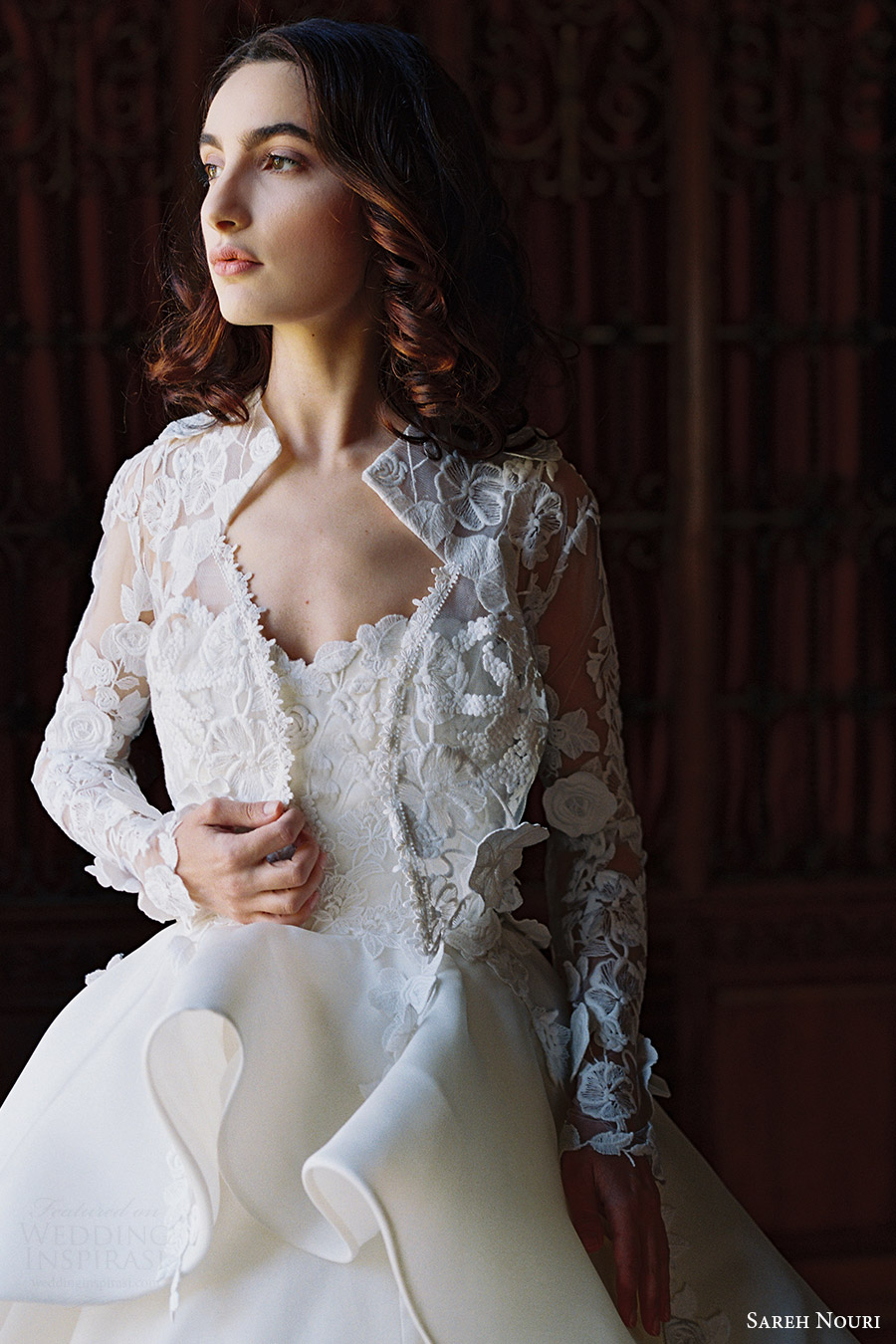 sareh nouri bridal spring 2017 strapless sweetheart ball gown wedding dress (dahlia) zfv lace jacket sareh nouri bridal spring 2017 strapless sweetheart ball gown wedding dress (dahlia) zfv lace jacket