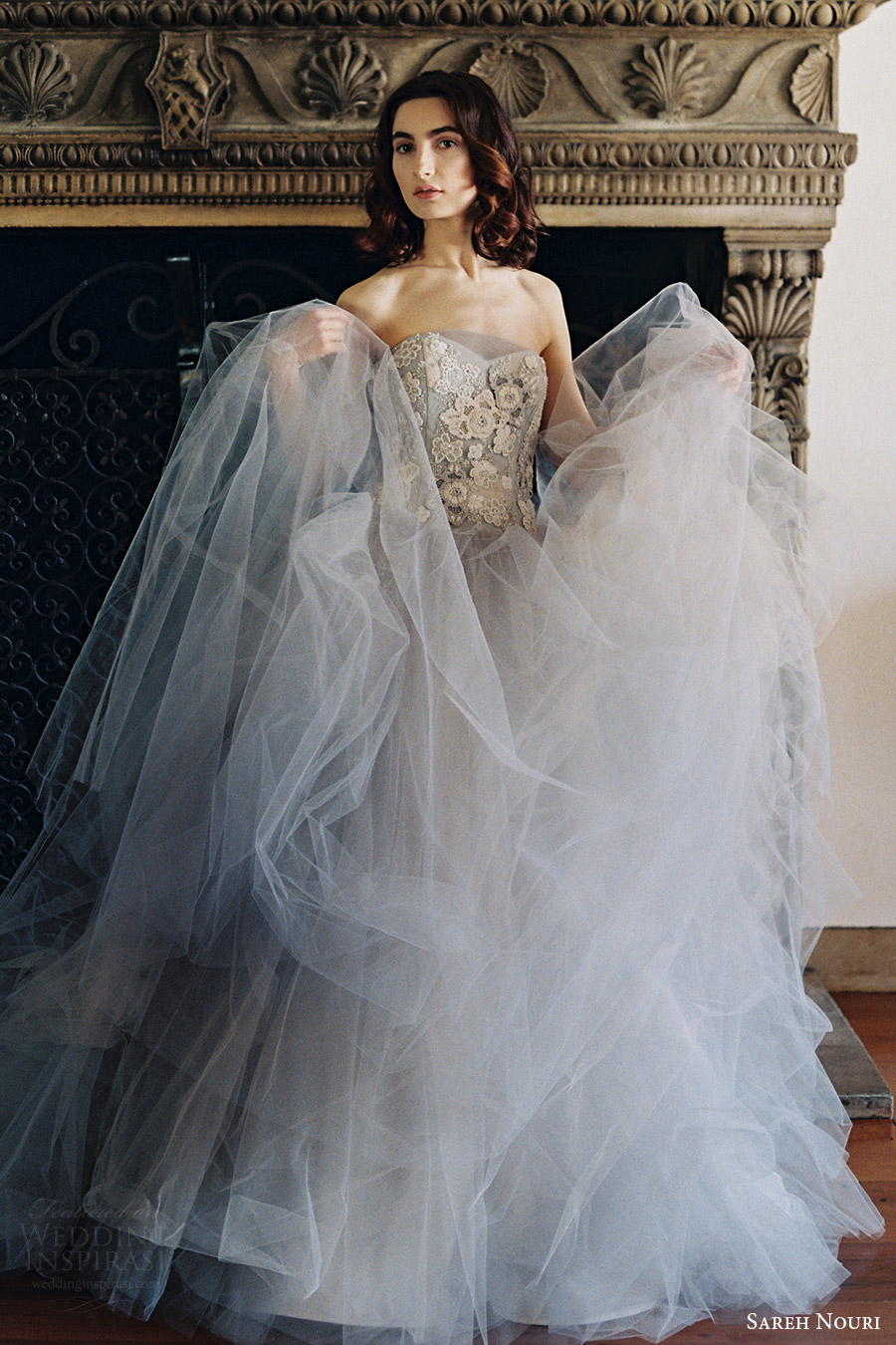sareh nouri bridal spring 2017 strapless sweetheart ball gown wedding dress (iris) mv gray color sareh nouri bridal spring 2017 strapless sweetheart ball gown wedding dress (iris) mv gray color