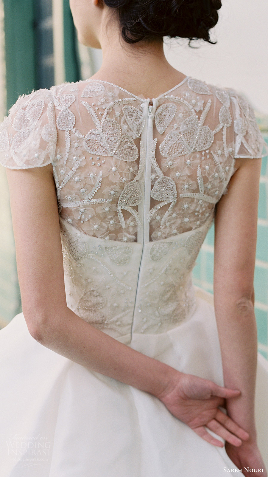 sareh nouri bridal spring 2017 vneck cap sleeves ball gown wedding dress (aster) zbv illusion back sareh nouri bridal spring 2017 vneck cap sleeves ball gown wedding dress (aster) zbv illusion back