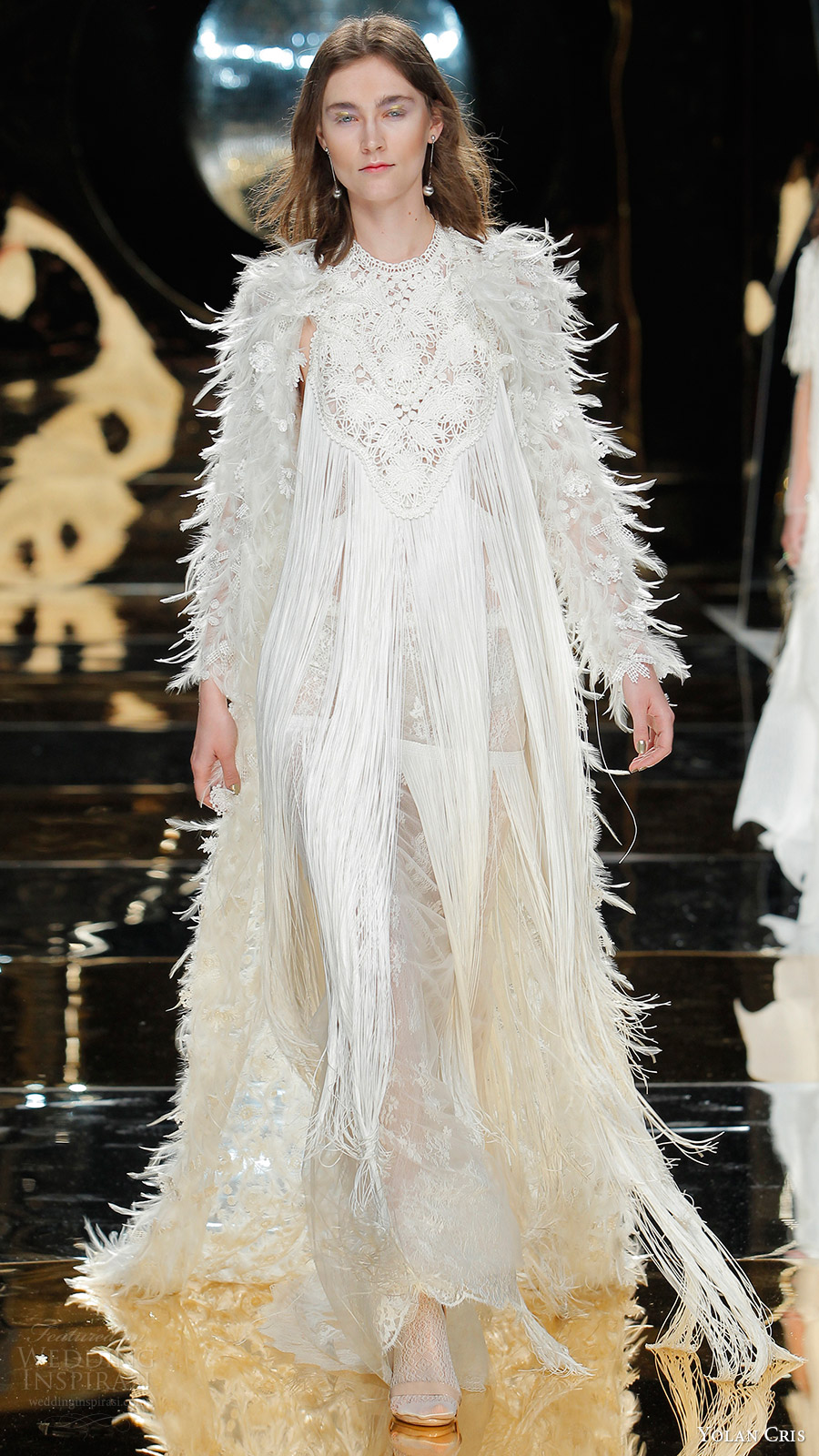 yolan cris bridal 2017 jewel neck fringe wedding dress (13) mv feather full length jacket yolan cris bridal 2017 jewel neck fringe wedding dress (13) mv feather full length jacket
