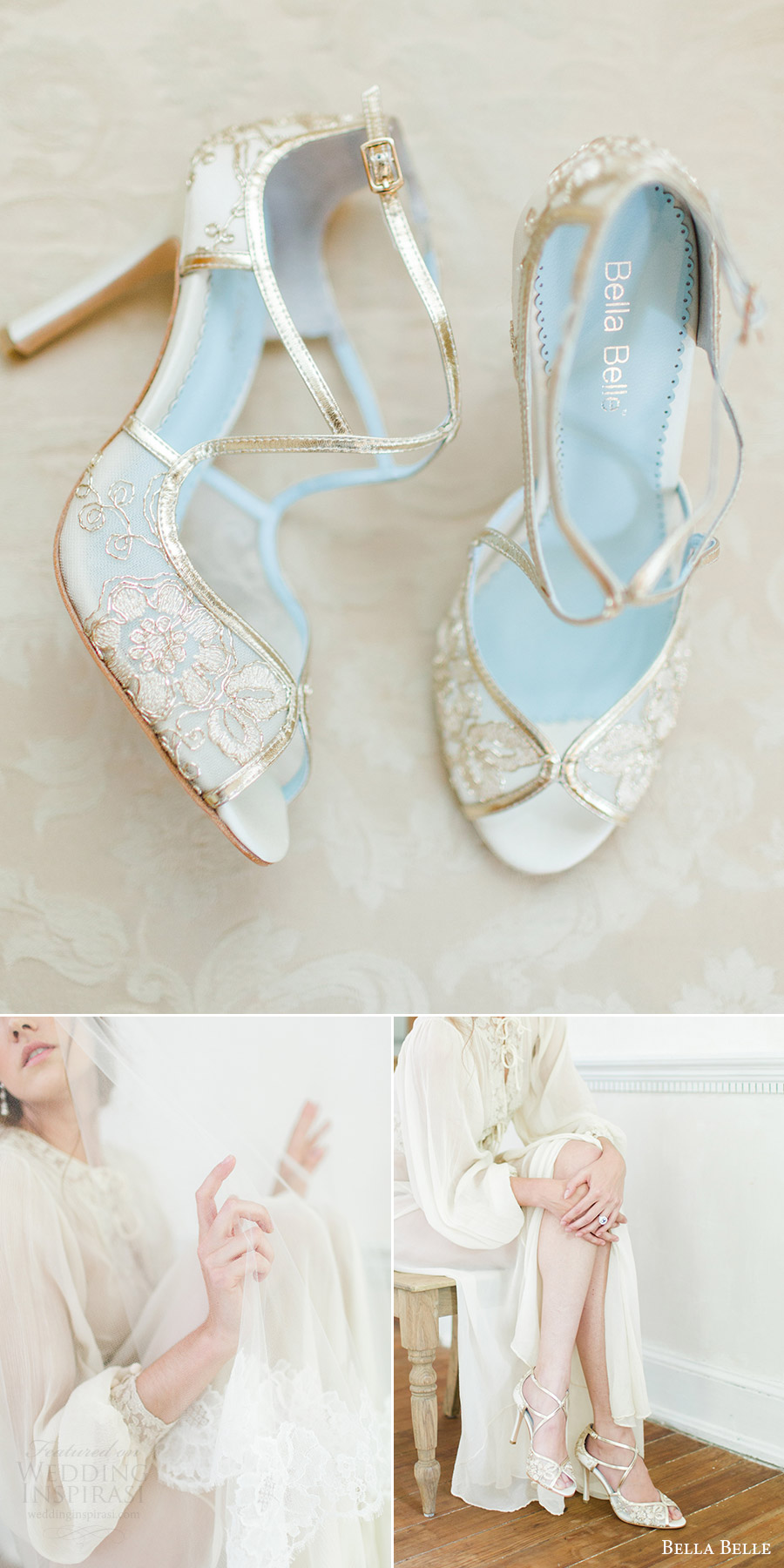 bella belle bridal shoes 2016 tess embroidered gold strappy peep toe wedding heels