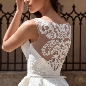 crystal design bridal 2016 sleeveless boat neckline embroidered bodice elegant a  line ball gown wedding dress lace illusion back royal train (ninelli) zbv