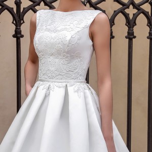 crystal design bridal 2016 sleeveless boat neckline embroidered bodice elegant a  line ball gown wedding dress lace illusion back royal train (ninelli) zv