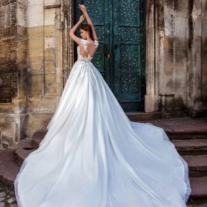 crystal design bridal 2016 sleeveless illusion boat sweetheart neckline heavily embellished bodice princess a  line ball gown wedding dress sheer back royal train (pilar) bv