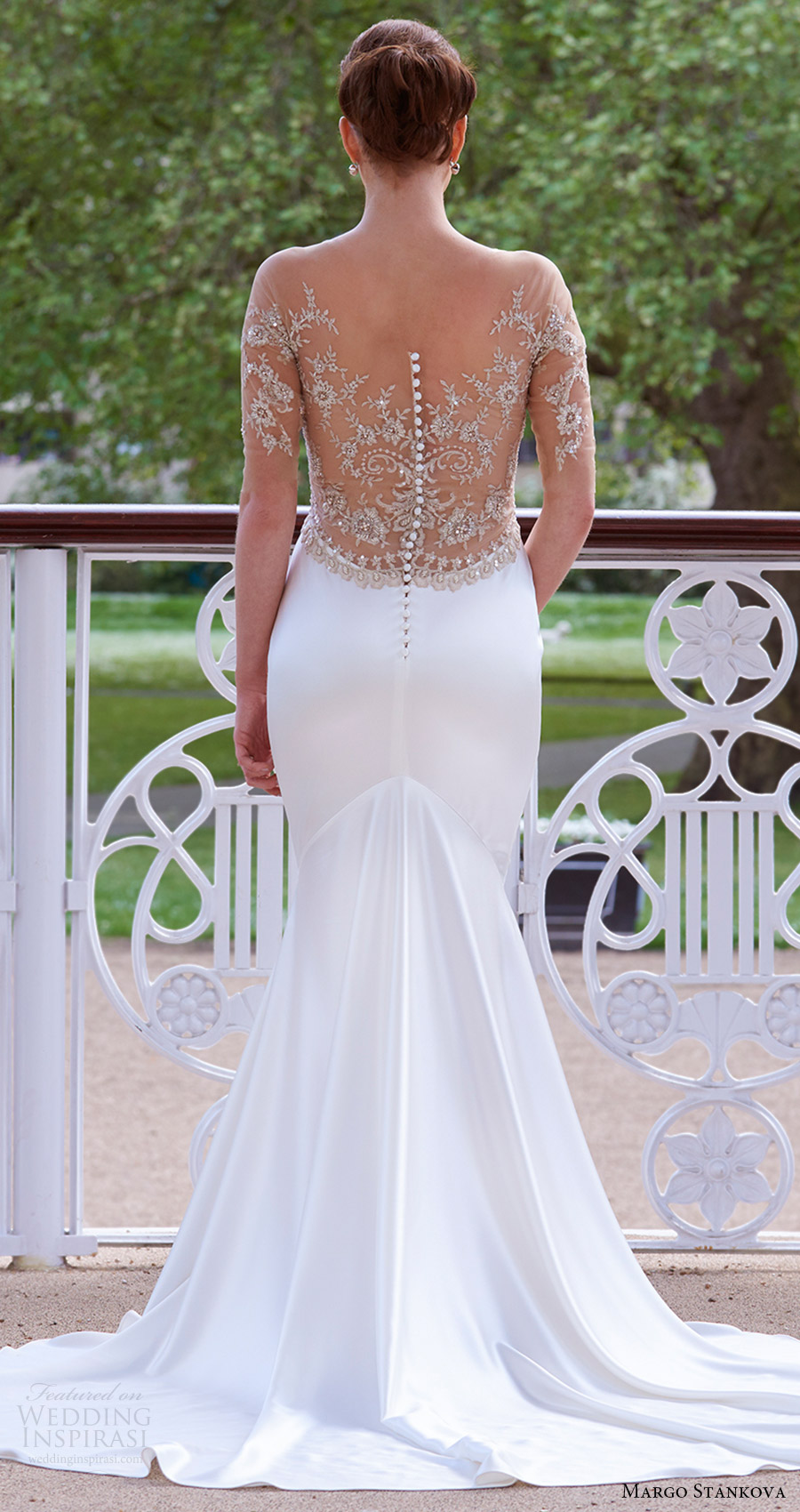 margo stankova bridal 2017 illusion long sleeves vneck beaded bodice sheath wedding dress (03) bv illusion back train margo stankova bridal 2017 illusion long sleeves vneck beaded bodice sheath wedding dress (03) bv illusion back train