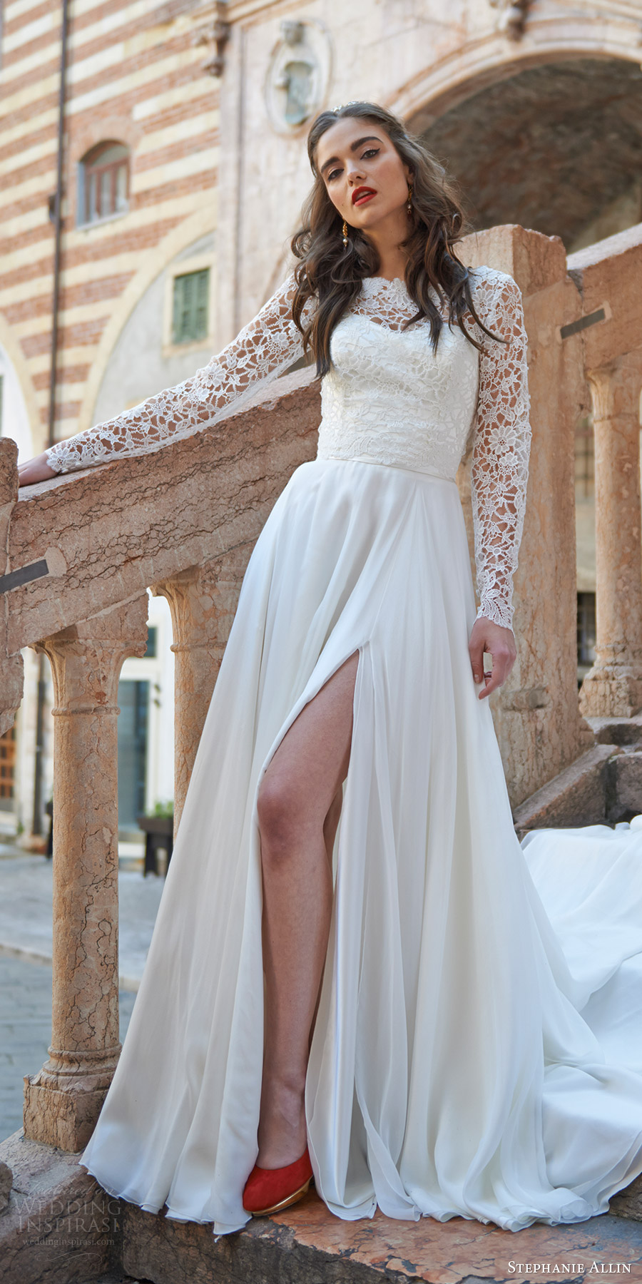 stephanie allin bridal 2017 strapless sweetheart aline wedding dress slit skirt (liliana with lucerne top) fv