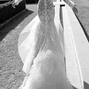 idan cohen bridal 2017 illusion long sleeves sweetheart lace trumpet wedding dress (carolina) bv vback train feather