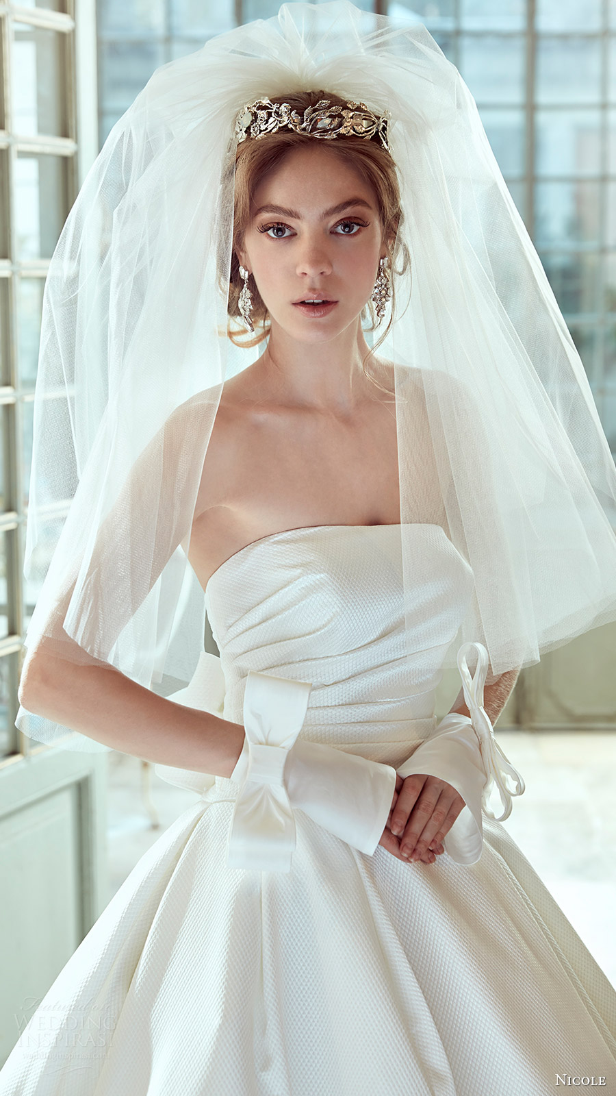 nicole spose bridal 2017 straples straight across ball gown wedding dress (niab17126) zfv veil